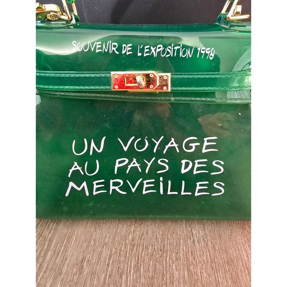 Clear Green Handbag Souvenir Exposition 1998 Un Voyage Au Pays Des Merveilles - Picture 2 of 6